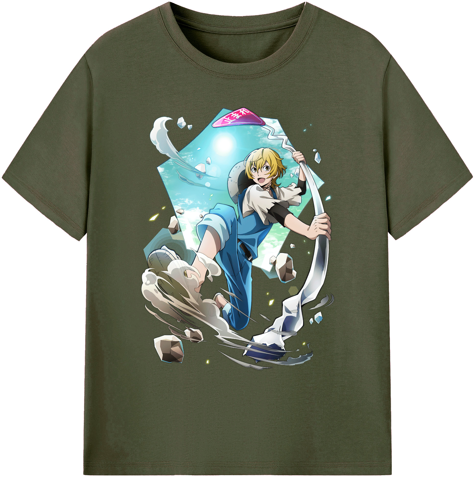 （画像用） 文豪ストレイドッグス Bungo Stray Dogs 綿100％ メンズ半袖Tシャツ｜肌触りやわらか＆通気性